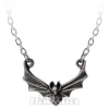 Alchemy Gothic Attic Bat Necklace (Silver)