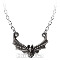 Alchemy Gothic Attic Bat Necklace (Silver)