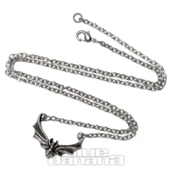 Alchemy Gothic Attic Bat Necklace (Silver)
