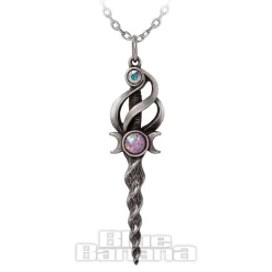 Alchemy Gothic Lunacorn Wand Necklace (Silver)