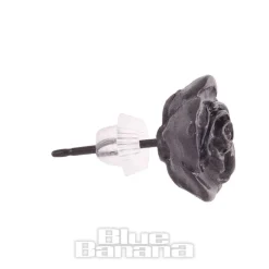 Alchemy Gothic Rose Stud Earrings (Black)