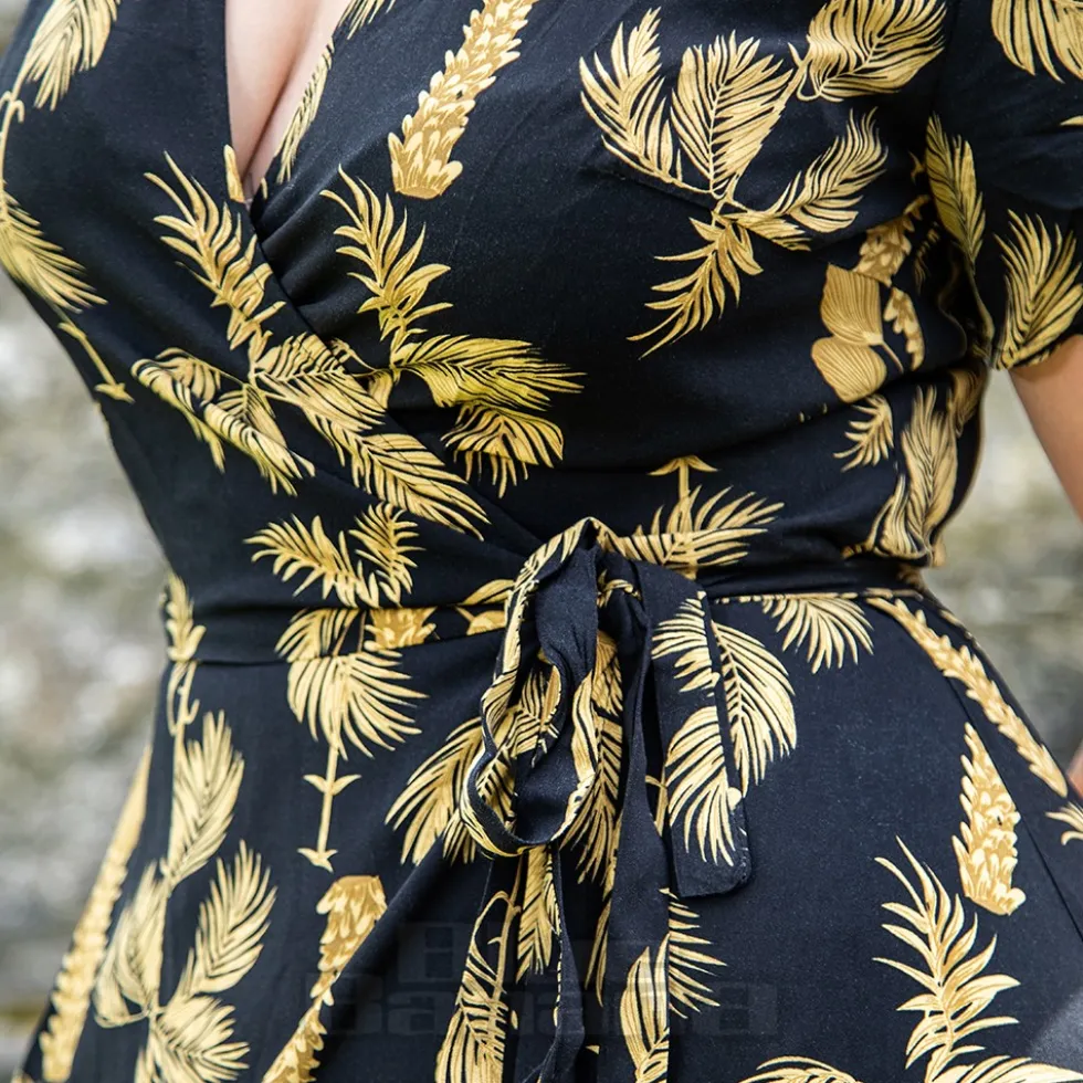 Banned Carol Golden Hour Wrap Dress (Black)