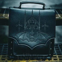 Banned Gothic Bat Handbag (Black)