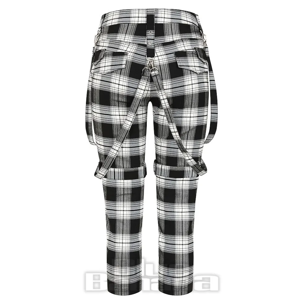 Banned Nocturne Buckle Trousers (Black/White)