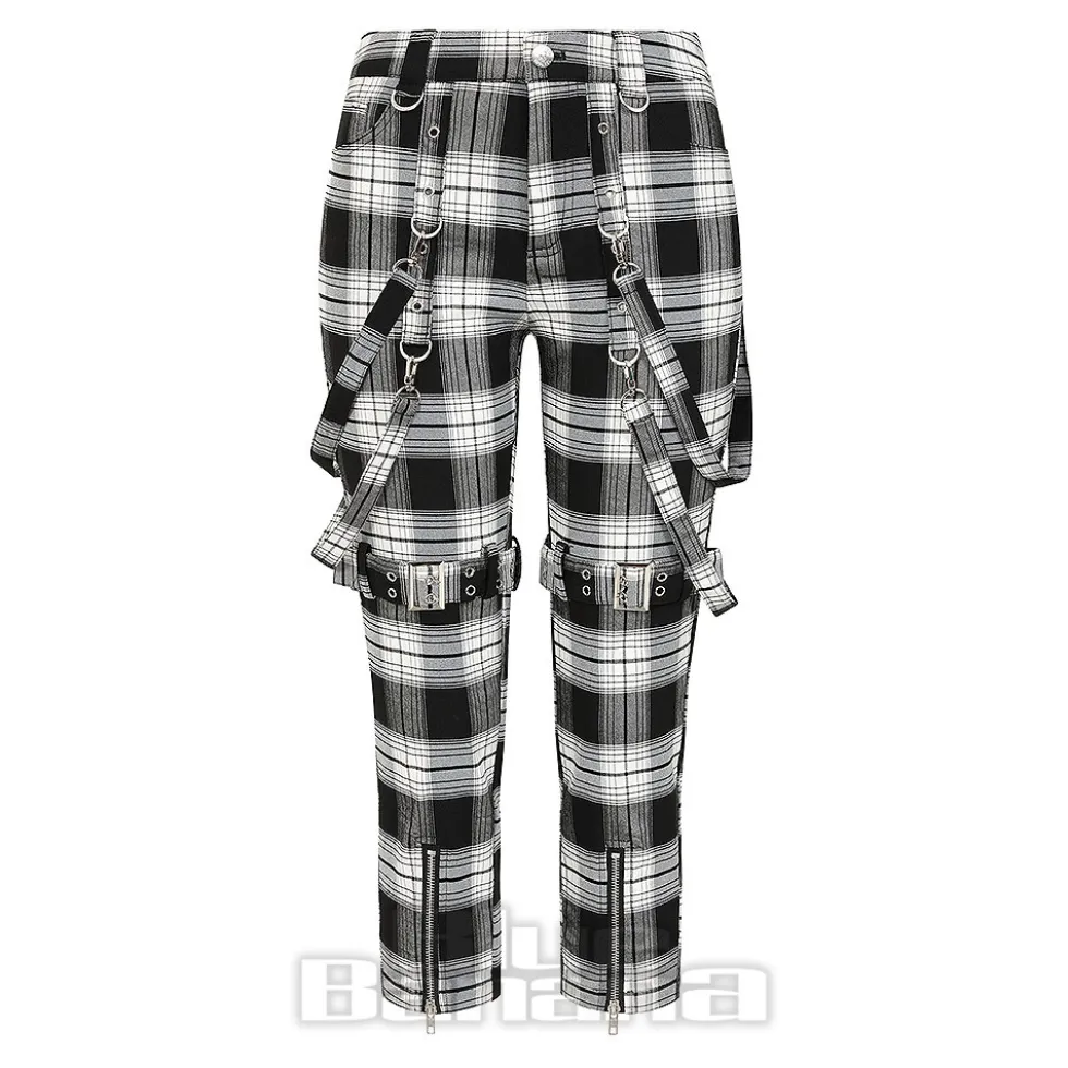 Banned Nocturne Buckle Trousers (Black/White)