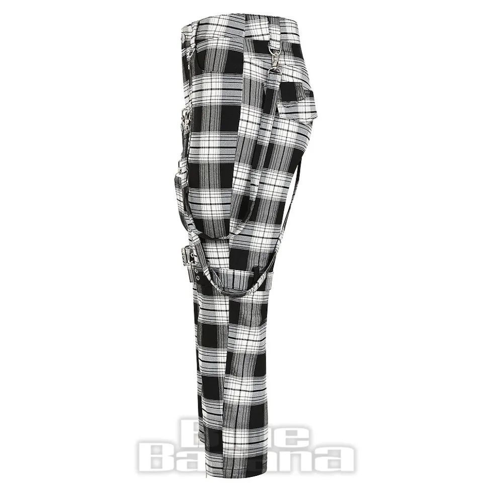 Banned Nocturne Buckle Trousers (Black/White)