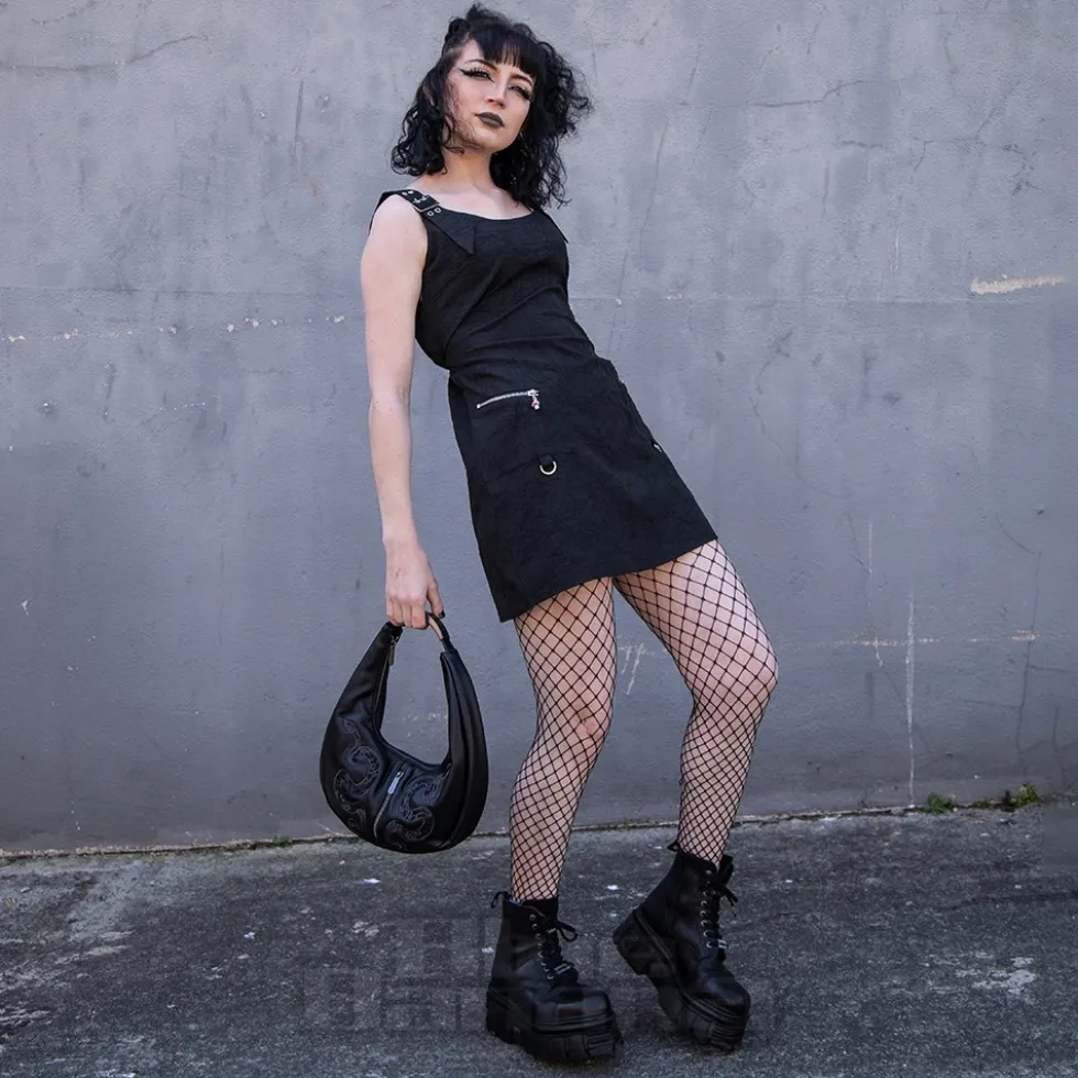 Banned No Rules Buckle Mini Dress (Black)