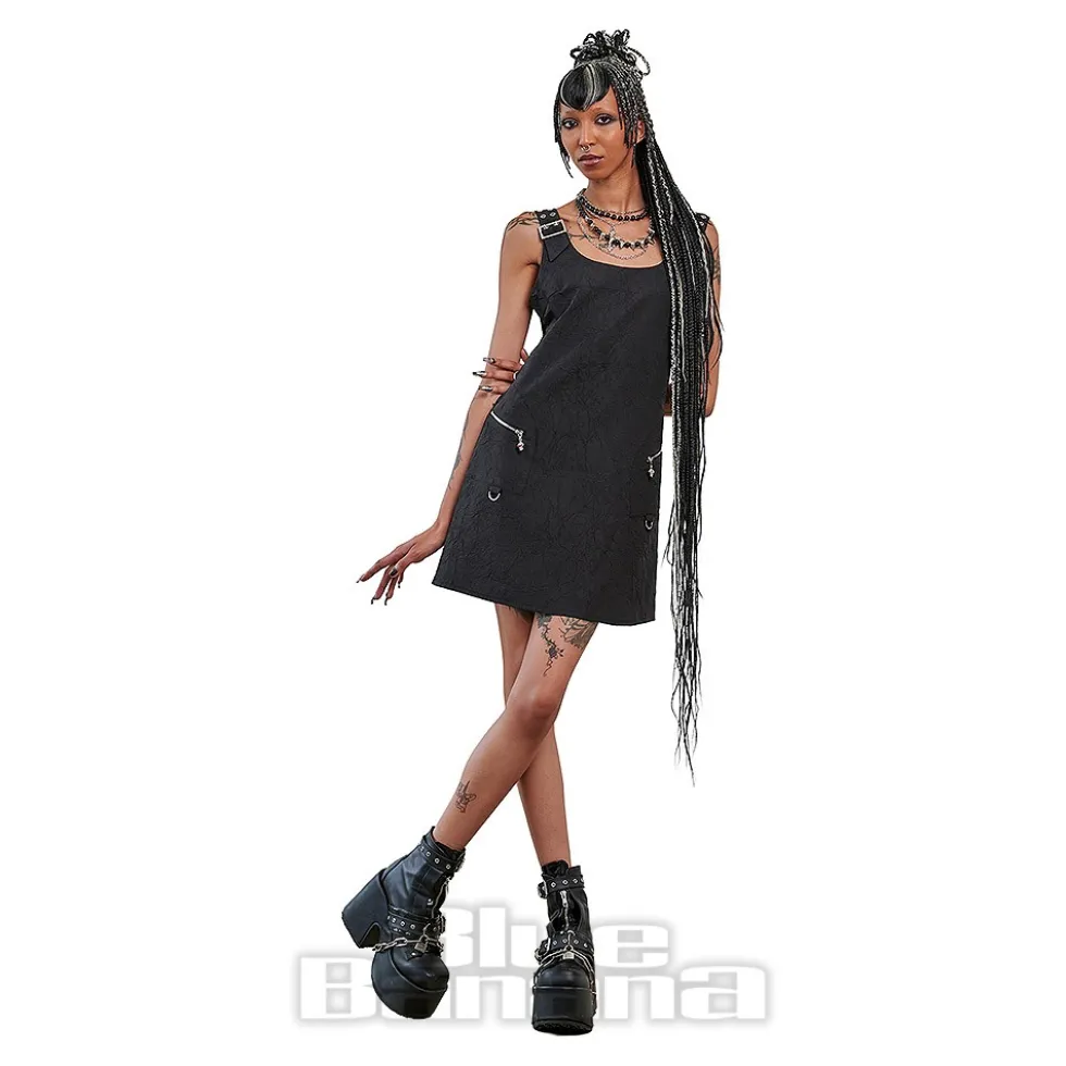 Banned No Rules Buckle Mini Dress (Black)