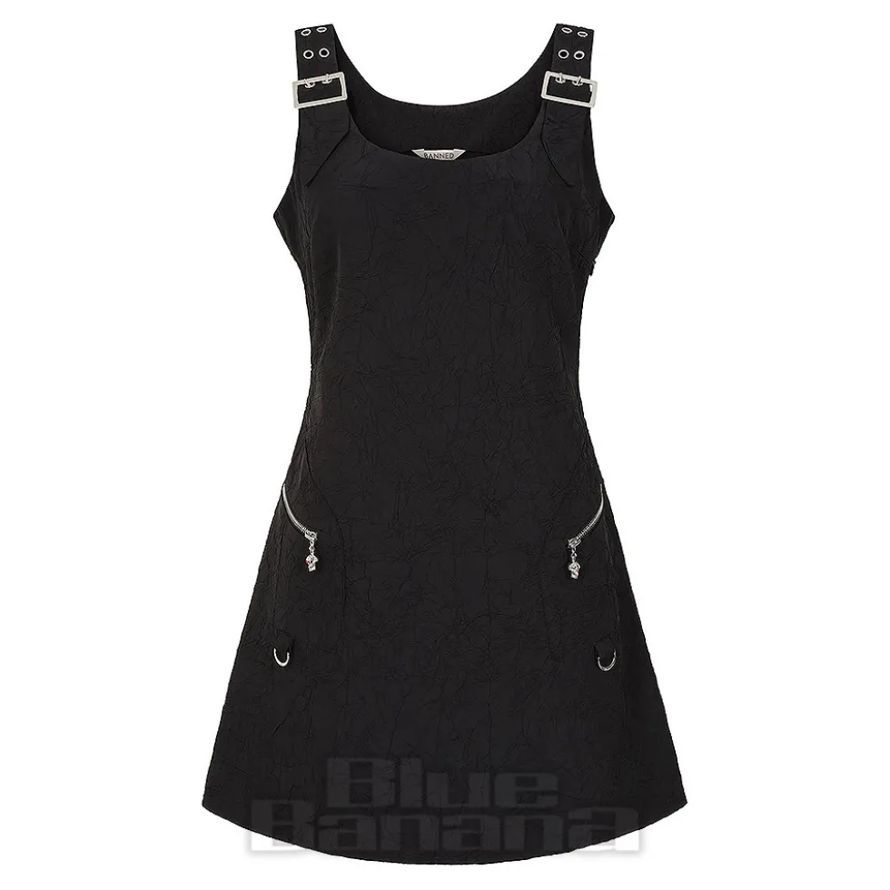 Banned No Rules Buckle Mini Dress (Black)