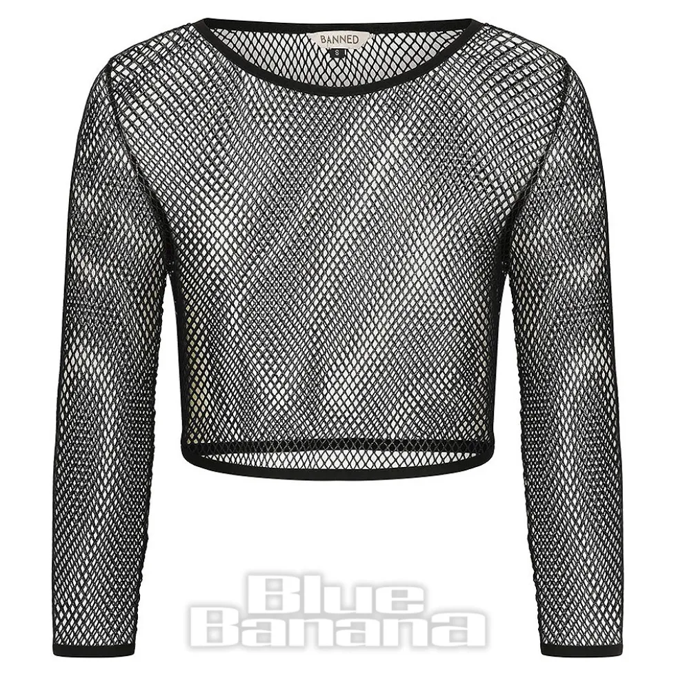 Banned No Rules Fishnet Top (Grey)