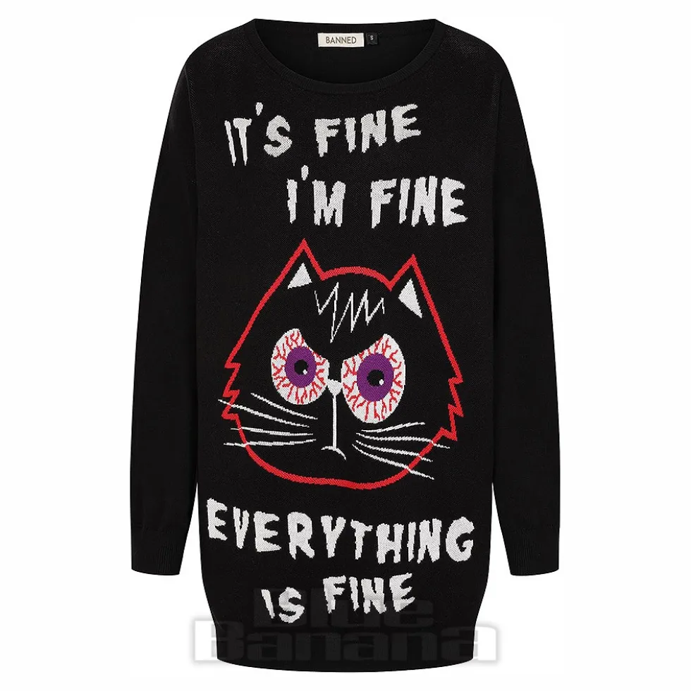 Banned Panic Purrfect Jumper (Black)