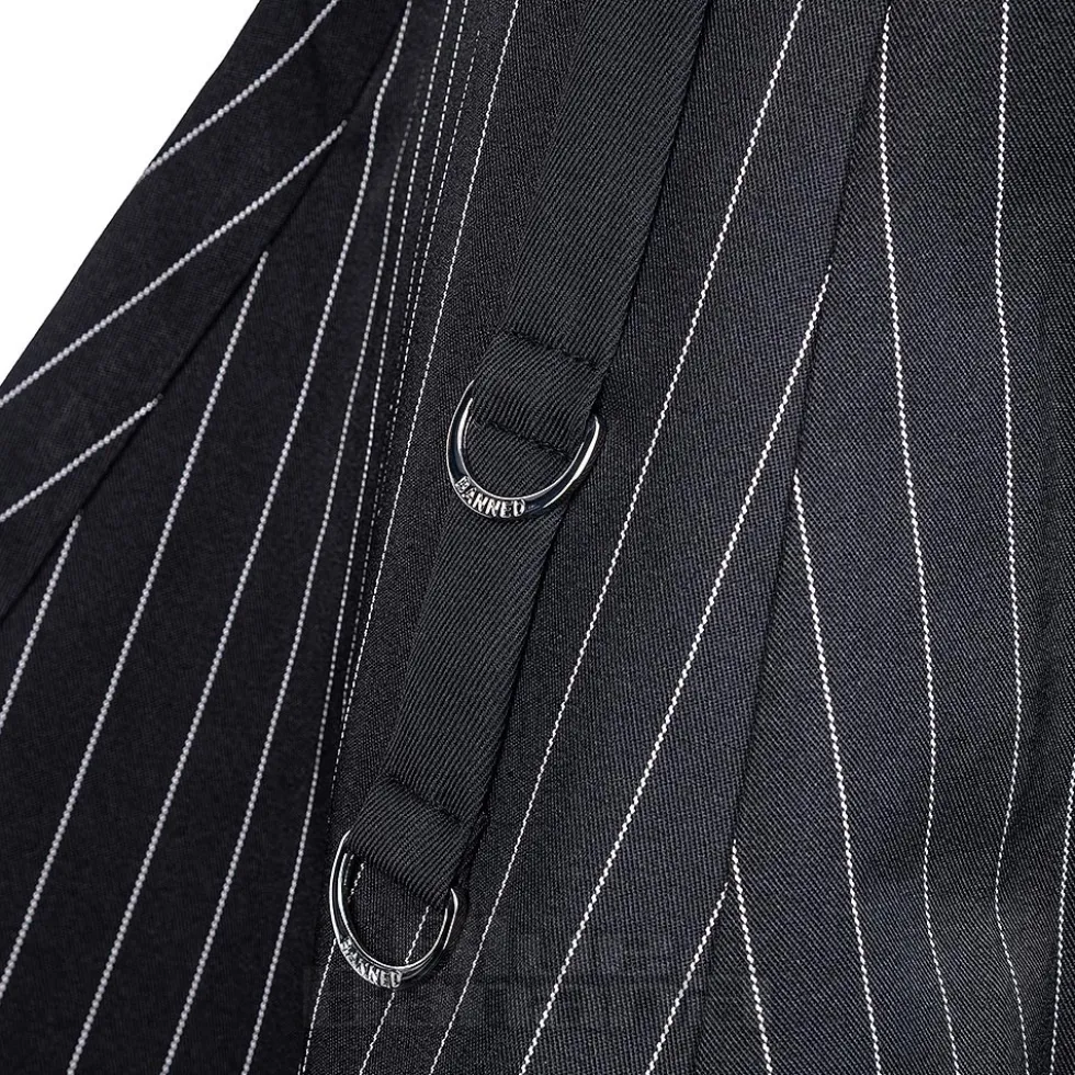 Banned X Blue Banana Pinstripe Core Dress (Black)
