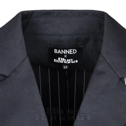 Banned X Blue Banana Pinstripe Core Dress (Black)