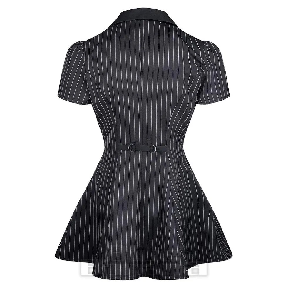 Banned X Blue Banana Pinstripe Core Dress (Black)