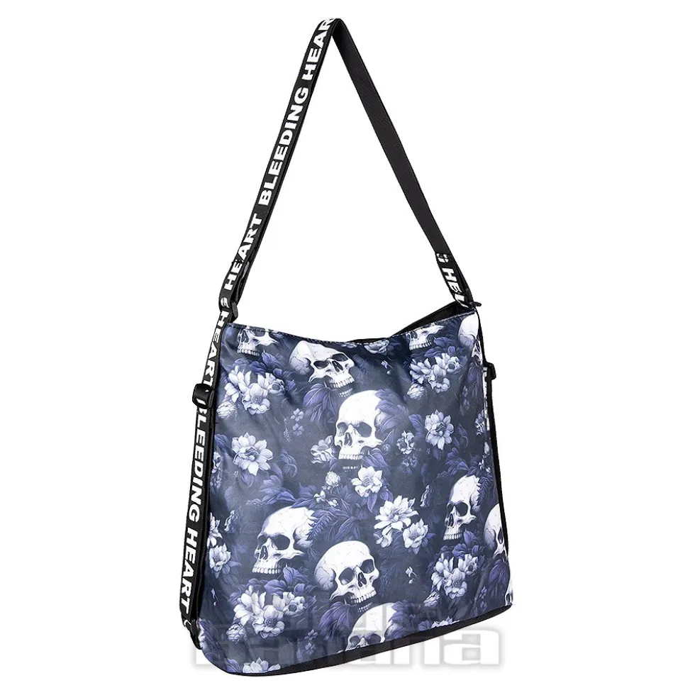 Bleeding Heart Adjustable Skull Handbag (Blue)