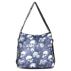 Bleeding Heart Adjustable Skull Handbag (Blue)