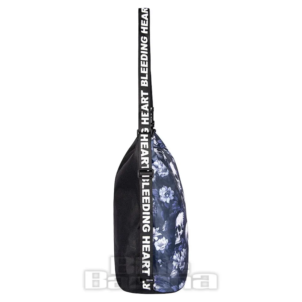 Bleeding Heart Adjustable Skull Handbag (Blue)