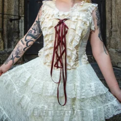Bleeding Heart Desdemona Corset Dress (Cream)