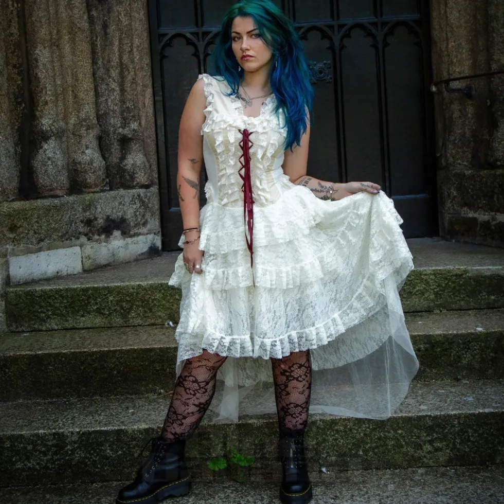 Bleeding Heart Desdemona Corset Dress (Cream)