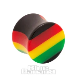 Blue Banana Acrylic Coloured Stripes Ear Plug 3-18mm (Multicoloured)