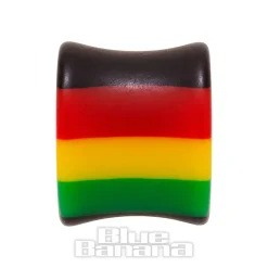 Blue Banana Acrylic Coloured Stripes Ear Plug 3-18mm (Multicoloured)