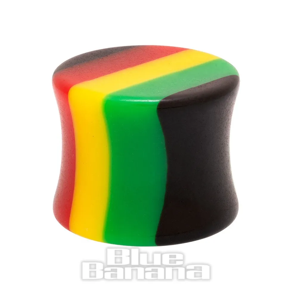 Blue Banana Acrylic Coloured Stripes Ear Plug 3-18mm (Multicoloured)