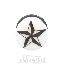 Blue Banana Acrylic Glow Nautical Ear Plug 3-12mm (White)