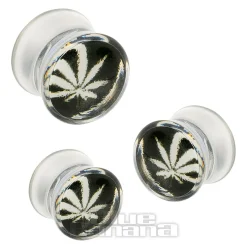 Blue Banana Acrylic Leaf Ear Plug 6-14mm (Clear)