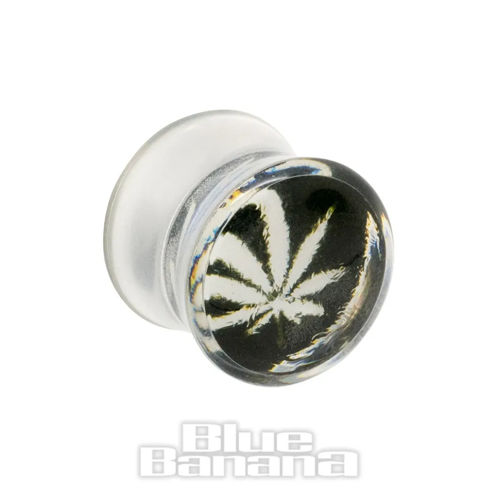 Blue Banana Acrylic Leaf Ear Plug 6-14mm (Clear)