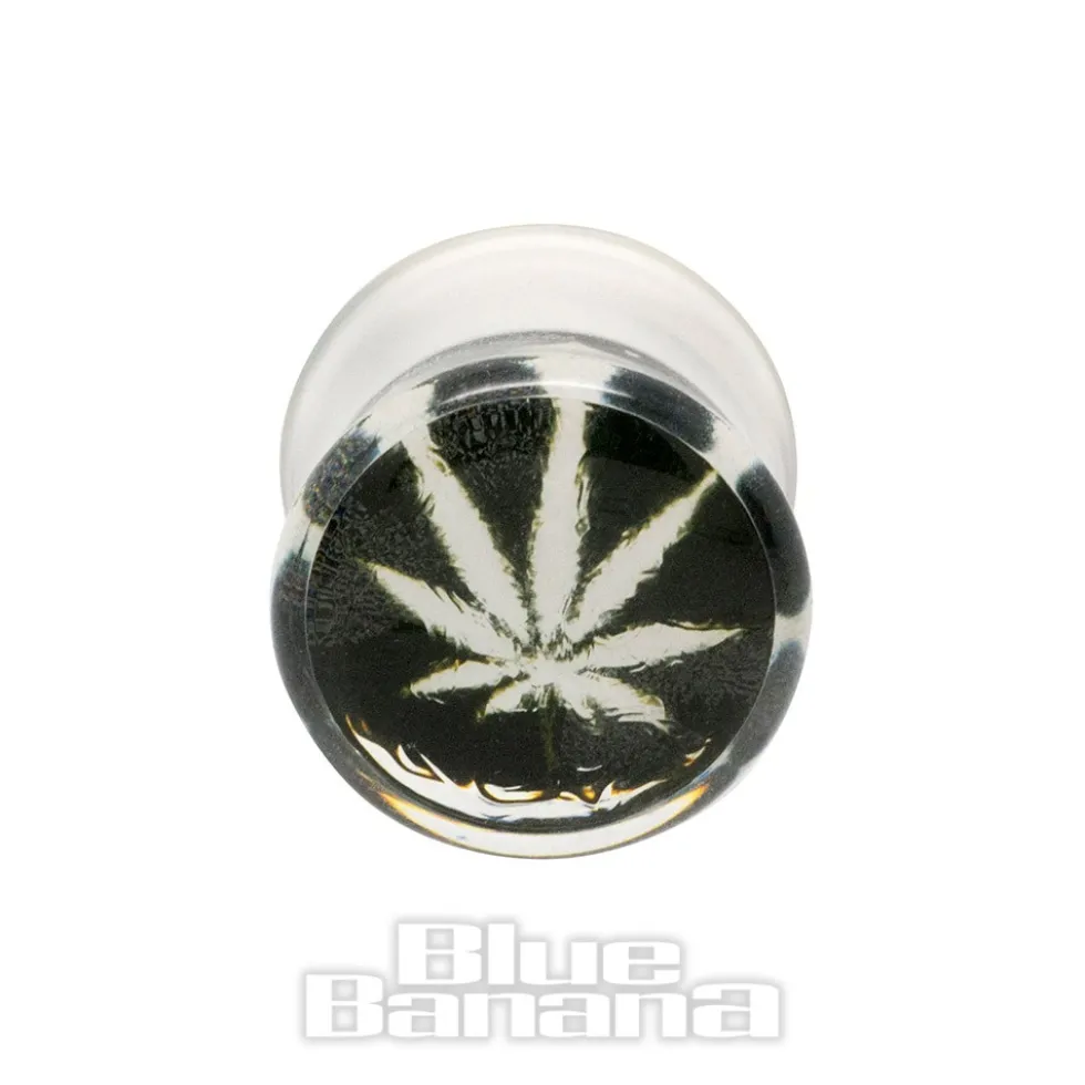 Blue Banana Acrylic Leaf Ear Plug 6-14mm (Clear)