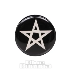 Blue Banana Acrylic Pentagram Ear Plug 26-36mm (Black/White)