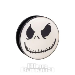 Blue Banana Acrylic Pumpkin Face Ear Plug 26-36mm (Black/White)