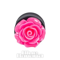 Blue Banana Acrylic Rose Ear Plug 8-22mm (Dark Pink)