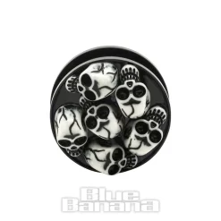 Blue Banana Acrylic Skull Ear Plug 8-30mm (Black)