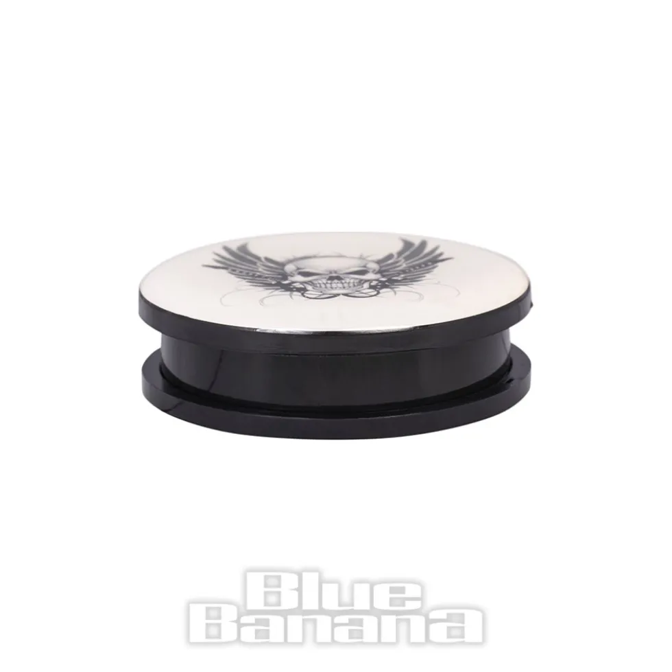 Blue Banana Acrylic Skull Wings Ear Plug 26-36mm (White)