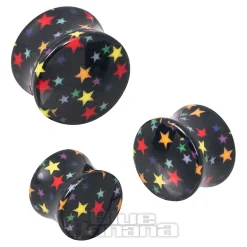Blue Banana Acrylic Star Ear Plug 6-16mm (Black)