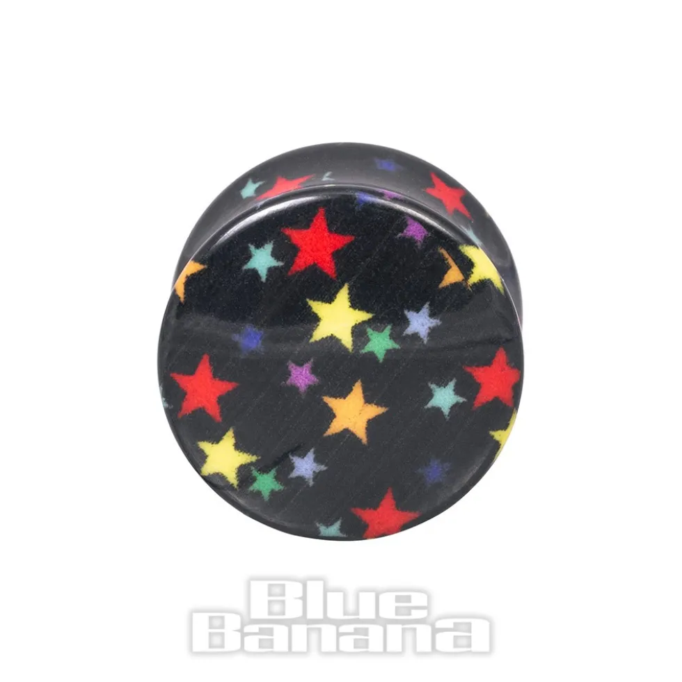 Blue Banana Acrylic Star Ear Plug 6-16mm (Black)