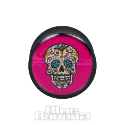 Blue Banana Acrylic Sugarskull Ear Plug 4-22mm (Pink)
