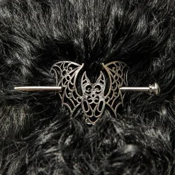 Blue Banana Bat Cut Out Hair Pin (Silver)