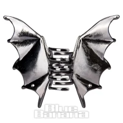 Blue Banana Bat Wings Hair Clip (Black)
