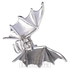 Blue Banana Bat Wings Hair Clip (Silver)