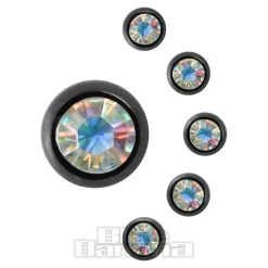 Blue Banana Black Titanium 5mm Jewelled Ball (Aurora Borealis)