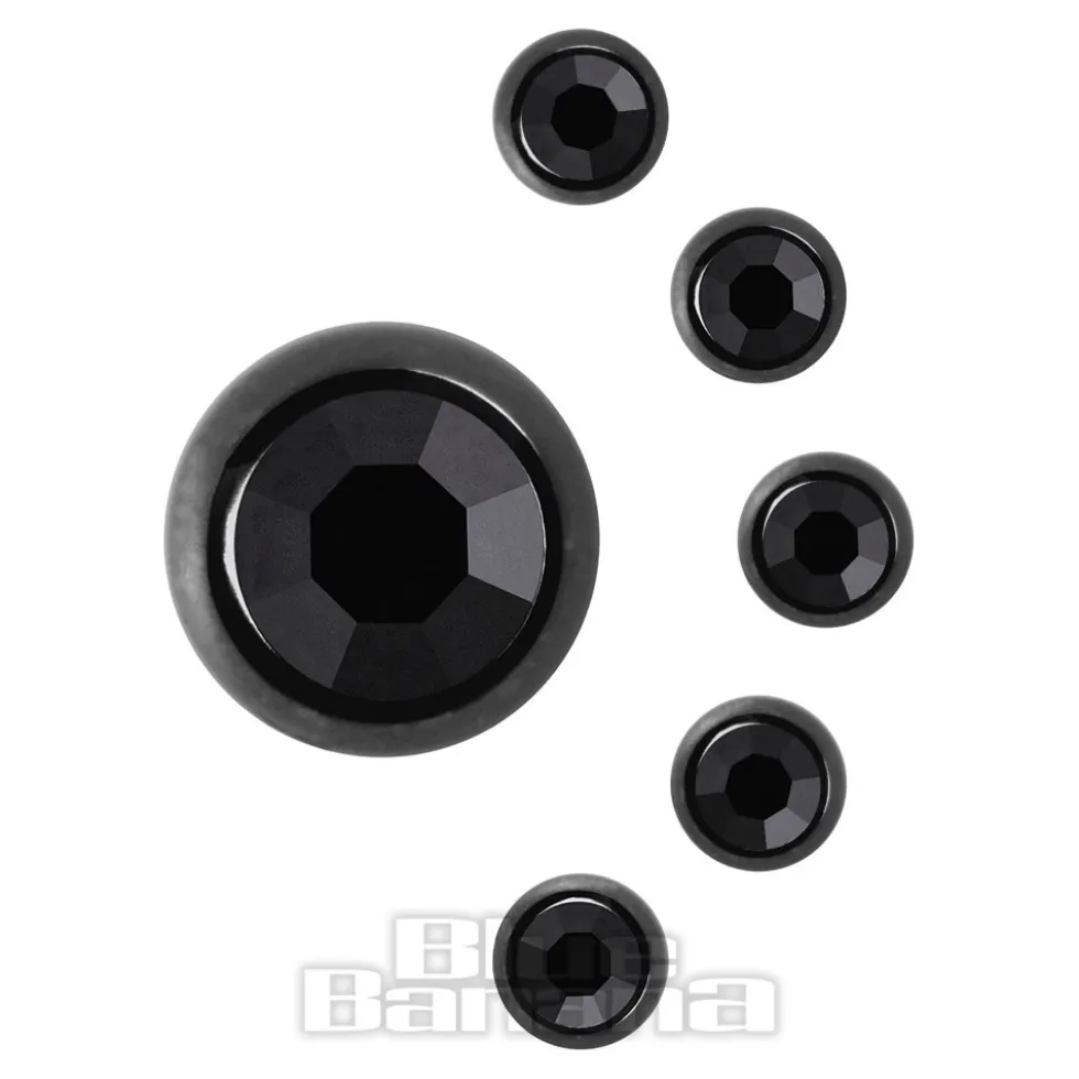 Blue Banana Black Titanium 3mm Jewelled Ball (Black)