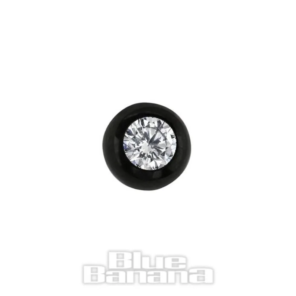 Blue Banana Black Titanium 4mm Jewelled Ball (Crystal)