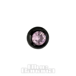 Blue Banana Black Titanium 4mm Jewelled Ball (Rose)