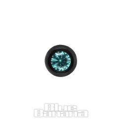 Blue Banana Black Titanium 3mm Internally Threaded Jewelled Ball (Zircon)