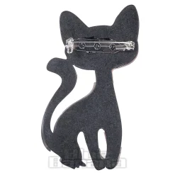 Blue Banana Cat Brooch (Grey)