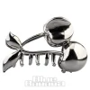 Blue Banana Cherry Hair Clip (Silver)