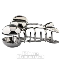 Blue Banana Cherry Hair Clip (Silver)