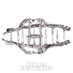 Blue Banana Claw Hand Hair Clip (Silver)